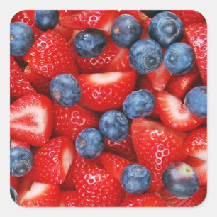 Blueberries and strawberries print sticker