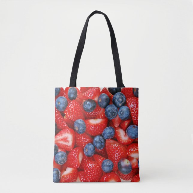 Blueberries and strawberries tote bag (Front)