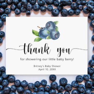 Blueberries baby shower - thank you card