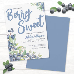 Blueberries Berry Sweet Baby Shower Invitation