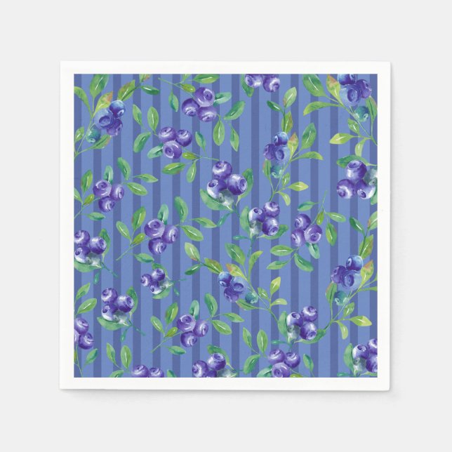 Blueberries Berry Sweet Baby Shower Napkins (Front)