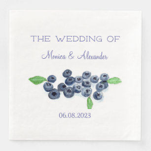 Blueberries Berry Sweet Berries Fruits Wedding Paper Dinner Napkins