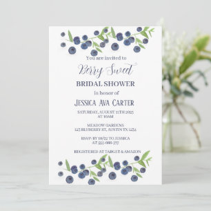 Blueberries Berry Sweet Bridal Shower Invitation