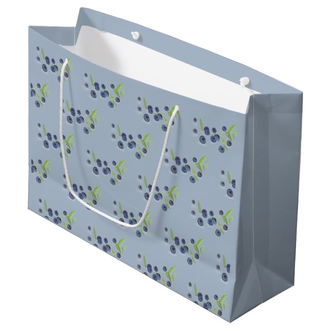 Blueberries Birthday Party Blueberry fruit Summer Large Gift Bag (Front Angled)