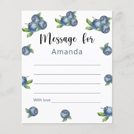 Blueberries birthday time capsule message (Front)