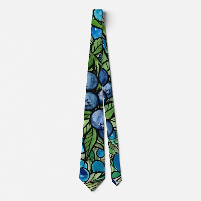 Blueberries Blueberry Farm Blue                    Neck Tie (Front)