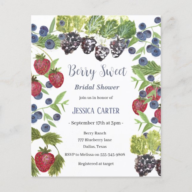 Blueberries Blueberry Fruit Bridal shower  (Front)