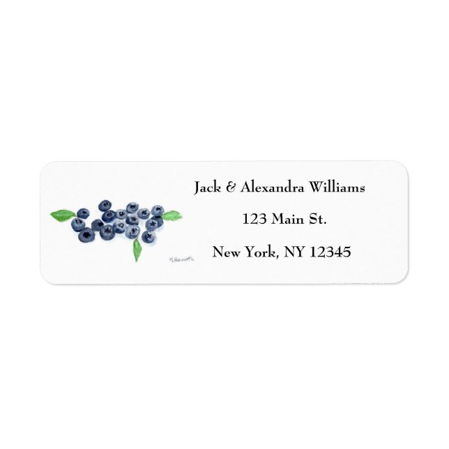 Blueberries Blueberry Fruit Fresh nature Leaves Label (Front)