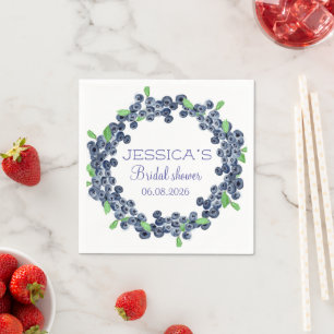 Blueberries Blueberry Fruits Bridal Shower Party Napkins