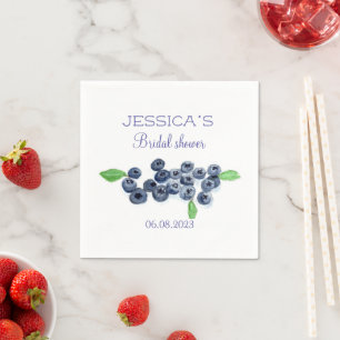 Blueberries Blueberry Fruits Bridal Shower Party Napkins