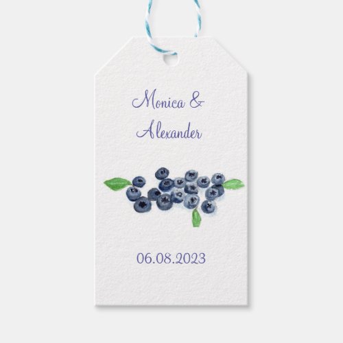 Blueberries Blueberry Fruits Wedding Party Gift Tags