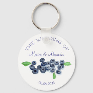 Blueberries Blueberry Fruits Wedding Party Keychain