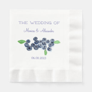 Blueberries Blueberry Fruits Wedding Party Napkins