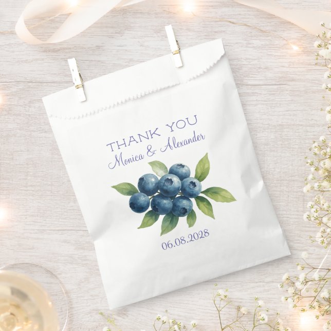 Blueberries Blueberry Fruits Wedding Thank you  Favor Bag (Clipped)