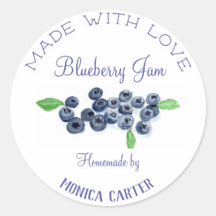 Blueberries Blueberry Jam Homemade Preserves fruit Classic Round Sticker
