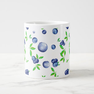 Blueberries,blueberry watercolour,fruits art giant coffee mug