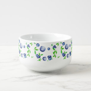 Blueberries,blueberry watercolour,fruits art soup mug