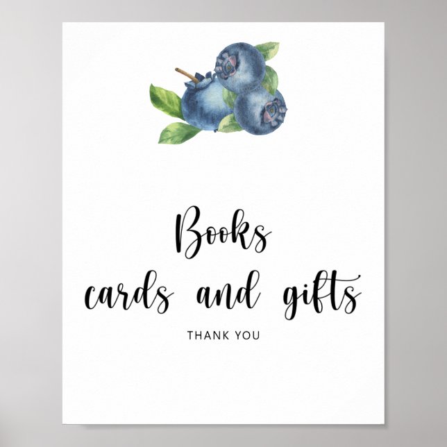Blueberries - books cards and gifts poster (Front)
