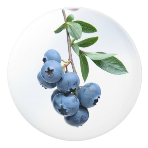 Blueberries Ceramic Knob