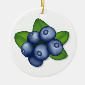 Blueberries Ceramic Ornament by pomegranate_gallery at Zazzle