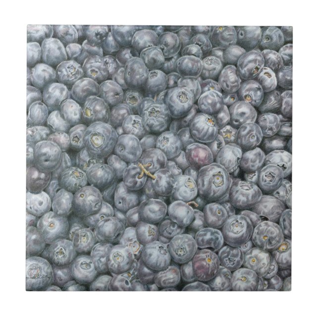 Blueberries Ceramic Tile (Front)