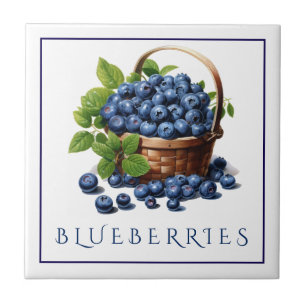 Blueberries Ceramic Tile