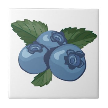 Blueberries Ceramic Tile by Windmilldesigns at Zazzle