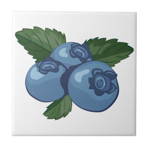 Blueberries Ceramic Tile