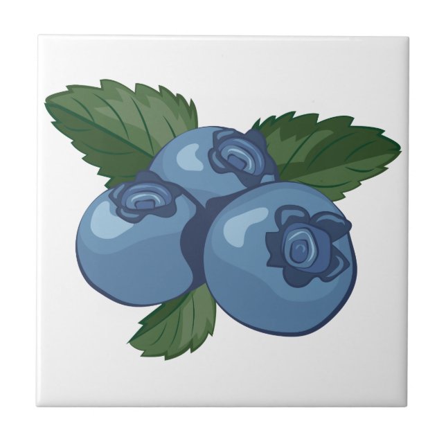 Blueberries Ceramic Tile (Front)