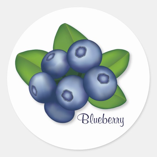 Blueberries Classic Round Sticker | Zazzle.com