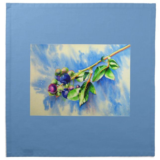 Blueberries Cloth Napkin (Front)