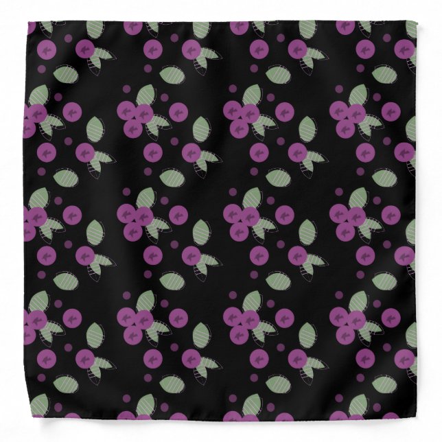 Blueberries Confetti Fruits and  Dots Bandana (Front)