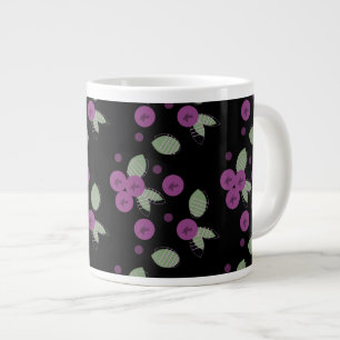 Blueberries Confetti Fruits and Dots Giant Coffee Mug