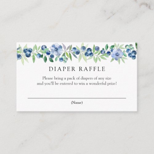 Blueberries Diaper Raffle Enclosure Card