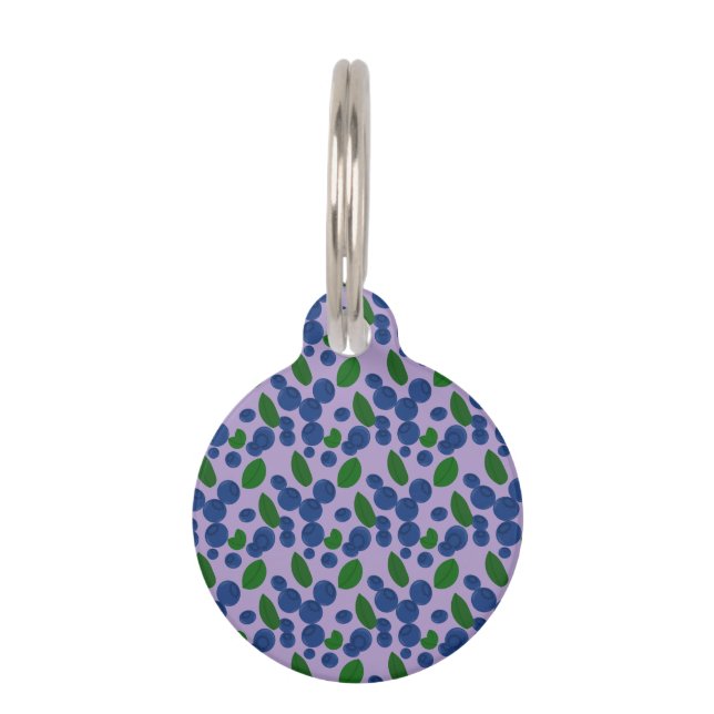 Blueberries Dog Bandana  Pet ID Tag (Front)