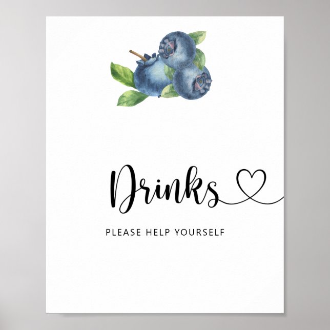 Blueberries - Drinks help yourself  Poster (Front)