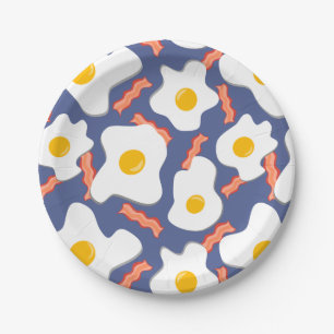 Blueberries, Eggs & Side Of Bacon Paper Plates