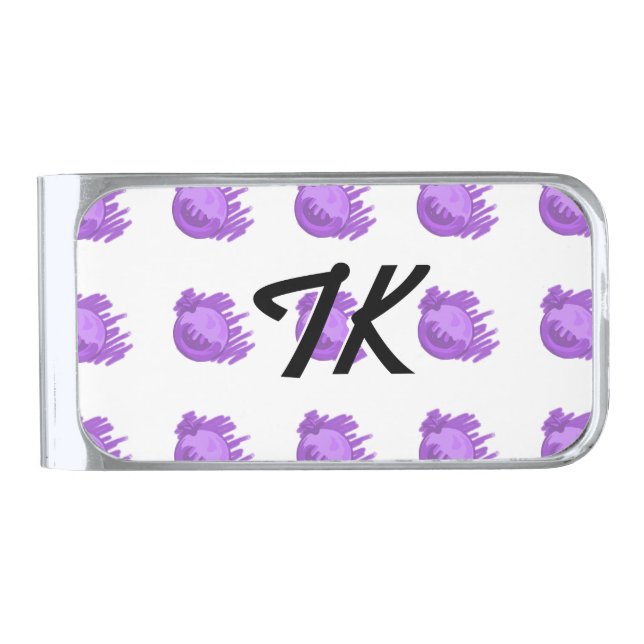 Blueberries for Him Silver Finish Money Clip (Front)