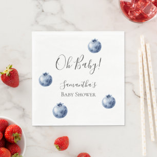 Blueberries Fruit Baby Shower Napkins
