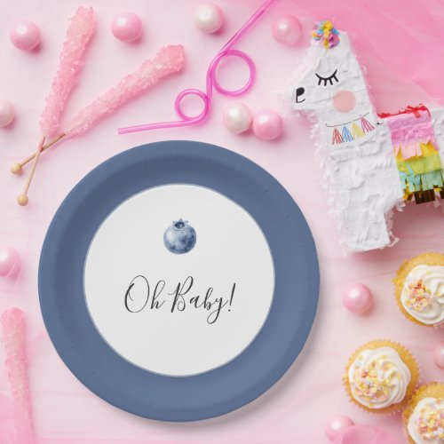 Blueberries Fruit Baby Shower  Paper Plates