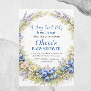 Blueberries Fruit Berry Sweet Baby Shower Invitation