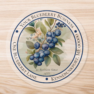 Blueberries Fruit Circle Business Return Address Classic Round Sticker