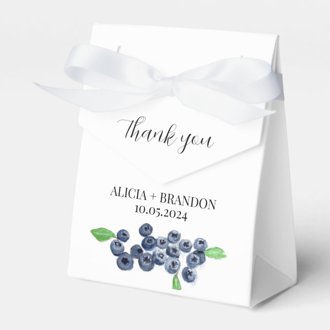 Blueberries Fruit Elegant Modern Wedding Favor Boxes (Front Side)