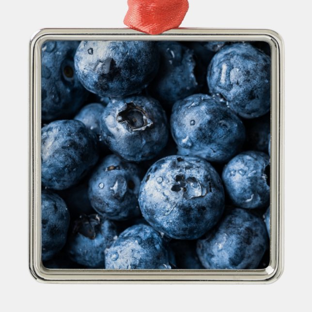 Blueberries Fruit Metal Ornament (Front)