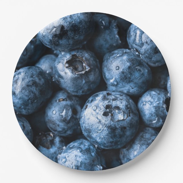 Blueberries Fruit Paper Plates (Front)