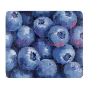 Blueberries Fruit Watercolor Painted Cutting Board