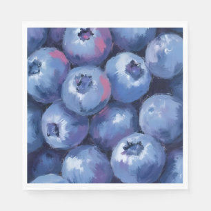 Blueberries Fruit Watercolor Painted Napkins