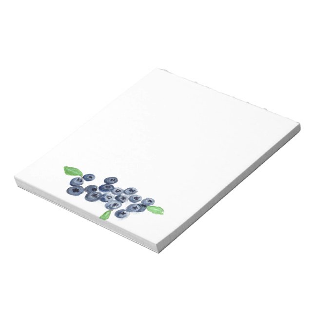 Blueberries fruits kitchen blueberry watercolor  notepad (Rotated)