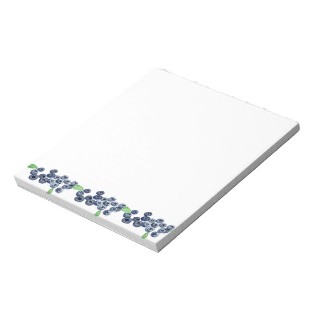 Blueberries fruits kitchen blueberry watercolor  notepad (Rotated)