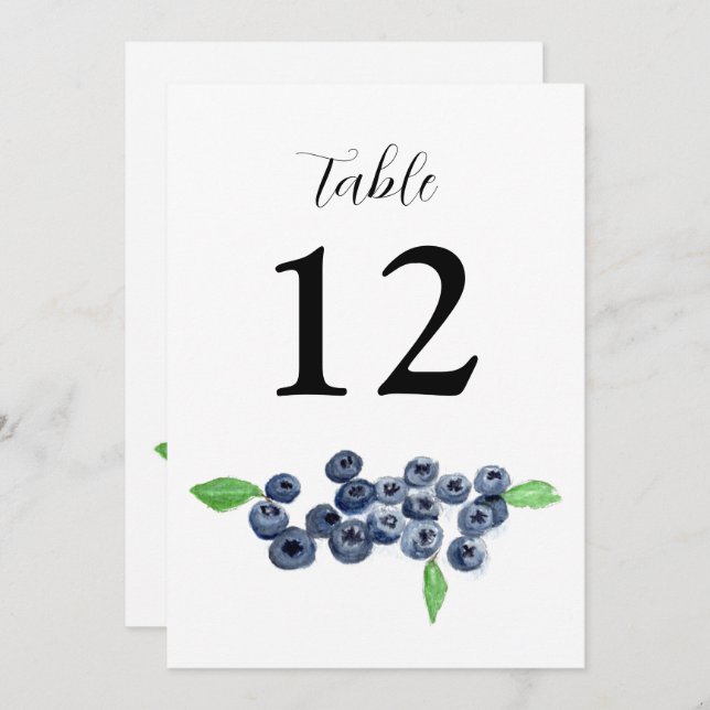 Blueberries Fruits Summer Rustic Wedding  Invitation (Front/Back)